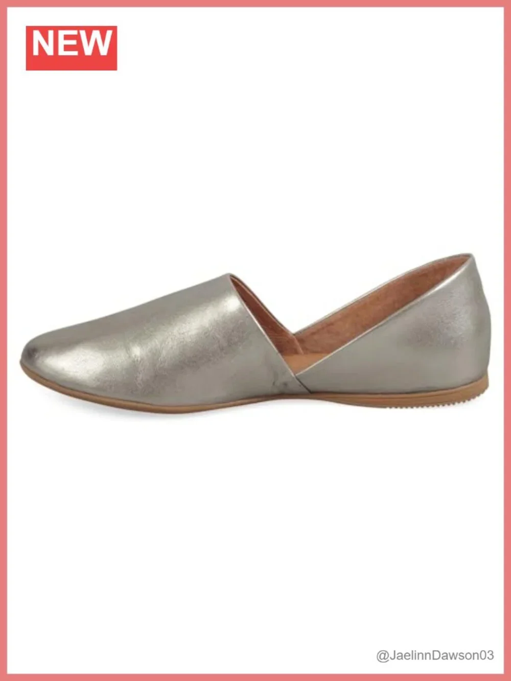 Women's Leather Flats with Cushioned Insole - Pull-On Style